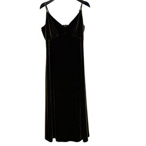 Taylor Velvet Midi Slip Dress Olive Green Sz LG (APPROX) Holiday Y2K Party